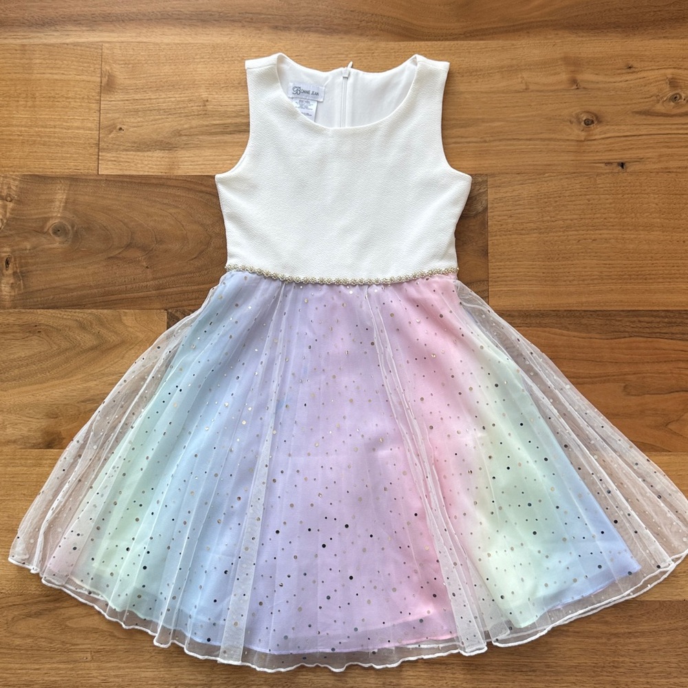 Bonnie Jean White and Pastel Tulle Birthday/Holiday/Party Dress